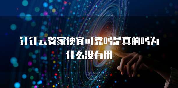 钉钉云管家便宜可靠吗是真的吗为什么没有用