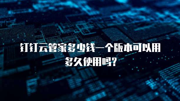 钉钉云管家多少钱一个版本可以用多久使用吗？