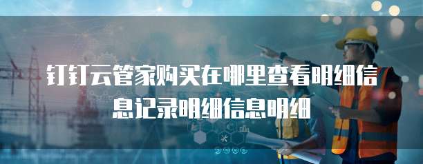 钉钉云管家购买在哪里查看明细信息记录明细信息明细