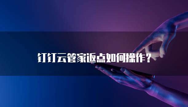 钉钉云管家返点如何操作？