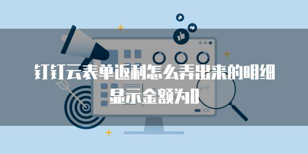 钉钉云表单返利怎么弄出来的明细显示金额为0