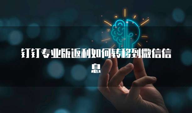 钉钉专业版返利如何转移到微信信息