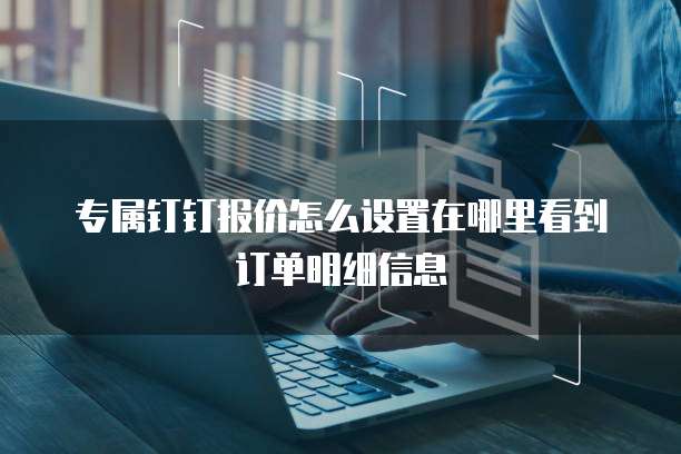 专属钉钉报价怎么设置在哪里看到订单明细信息