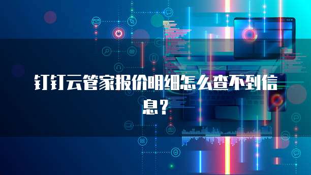钉钉云管家报价明细怎么查不到信息？