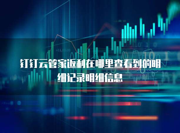 钉钉云管家返利在哪里查看到的明细记录明细信息