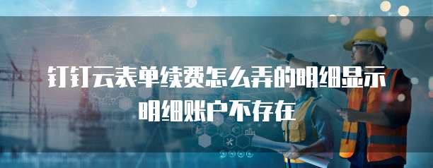 钉钉云表单续费怎么弄的明细显示明细账户不存在