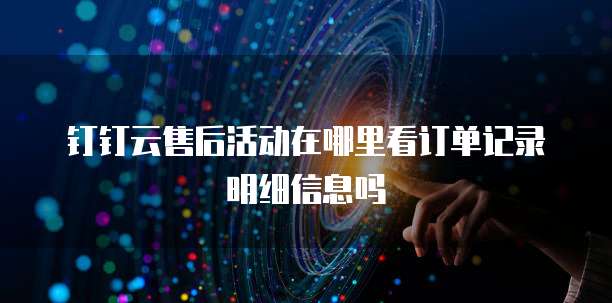 钉钉云售后活动在哪里看订单记录明细信息吗
