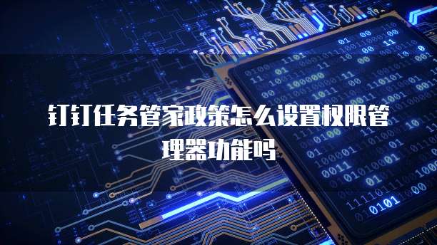 钉钉任务管家政策怎么设置权限管理器功能吗
