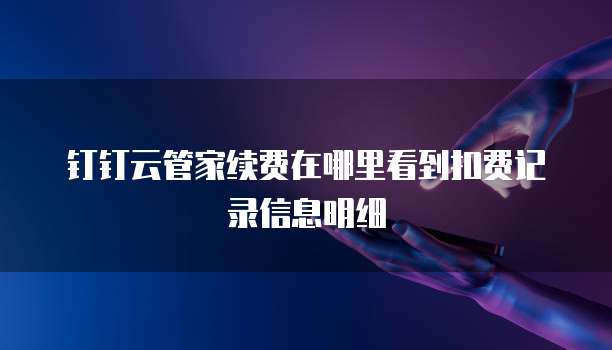钉钉云管家续费在哪里看到扣费记录信息明细