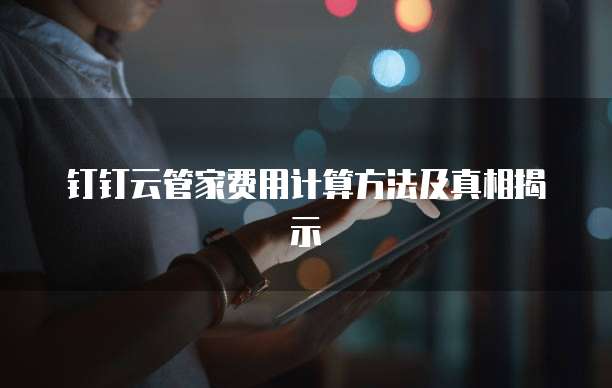 钉钉云管家费用计算方法及真相揭示