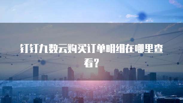 钉钉九数云购买订单明细在哪里查看？