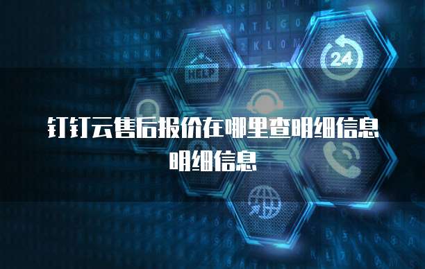 钉钉云售后报价在哪里查明细信息明细信息