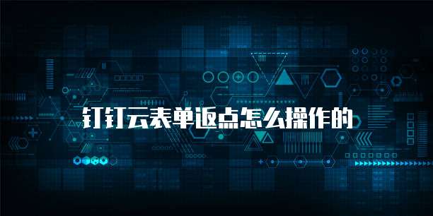 钉钉云表单返点怎么操作的