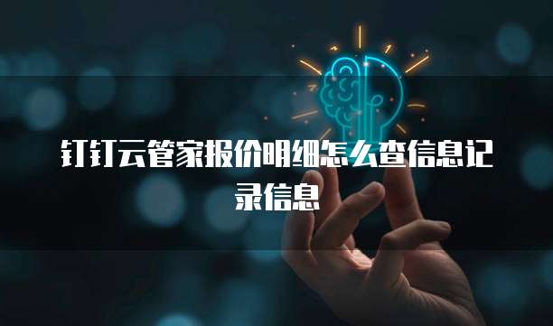 钉钉云管家报价明细怎么查信息记录信息