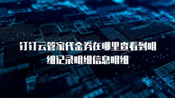 钉钉云管家代金券在哪里查看到明细记录明细信息明细