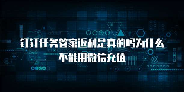 钉钉任务管家返利是真的吗为什么不能用微信充值
