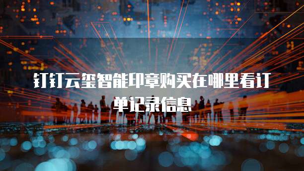 钉钉云玺智能印章购买在哪里看订单记录信息