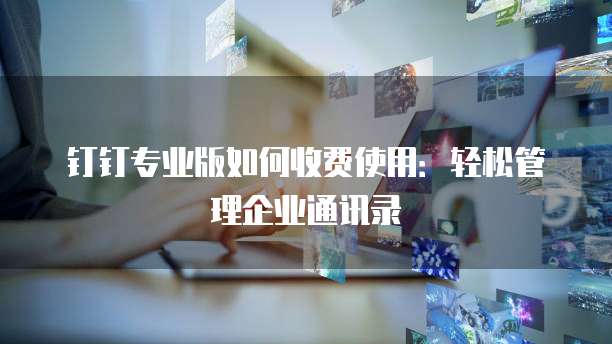 钉钉专业版如何收费使用:轻松管理企业通讯录