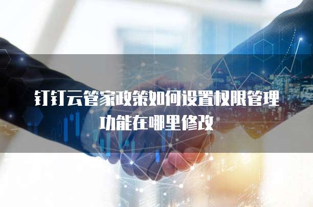 钉钉云管家政策如何设置权限管理功能在哪里修改