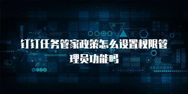 钉钉任务管家政策怎么设置权限管理员功能吗