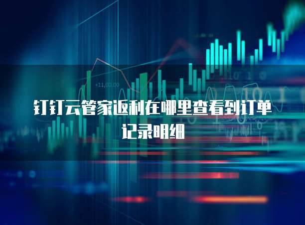 钉钉云管家返利在哪里查看到订单记录明细