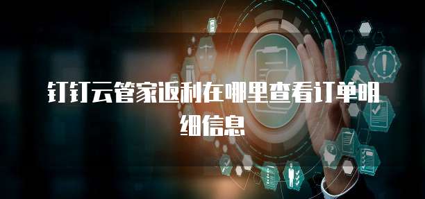 钉钉云管家返利在哪里查看订单明细信息