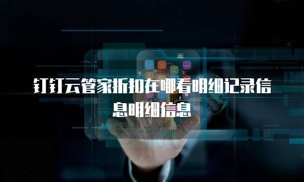 钉钉云管家折扣在哪看明细记录信息明细信息