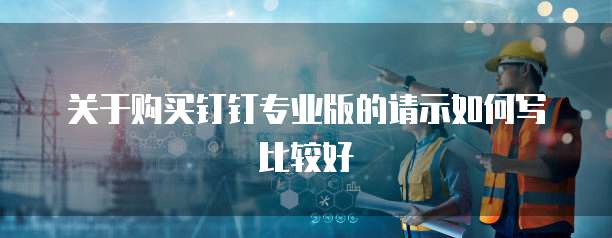 关于购买钉钉专业版的请示如何写比较好