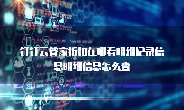 钉钉云管家折扣在哪看明细记录信息明细信息怎么查