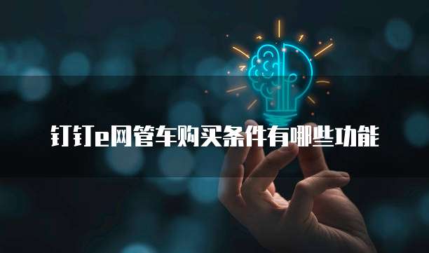 钉钉e网管车购买条件有哪些功能