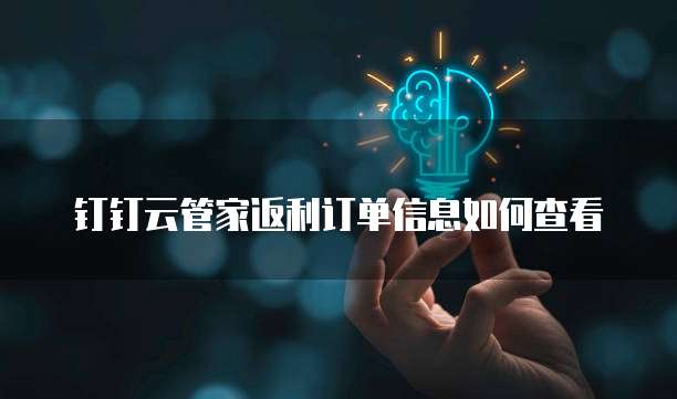 钉钉云管家返利订单信息如何查看