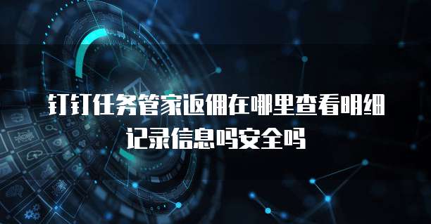 钉钉任务管家返佣在哪里查看明细记录信息吗安全吗
