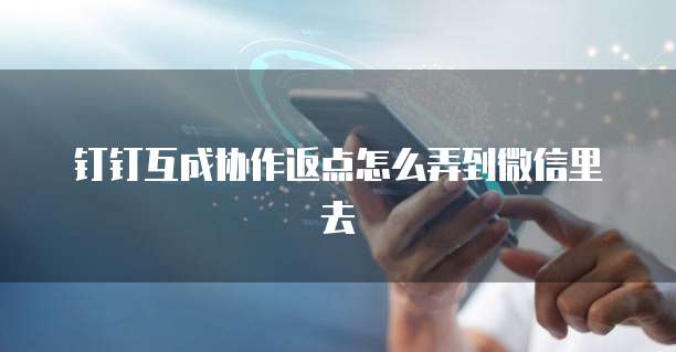 钉钉互成协作返点怎么弄到微信里去