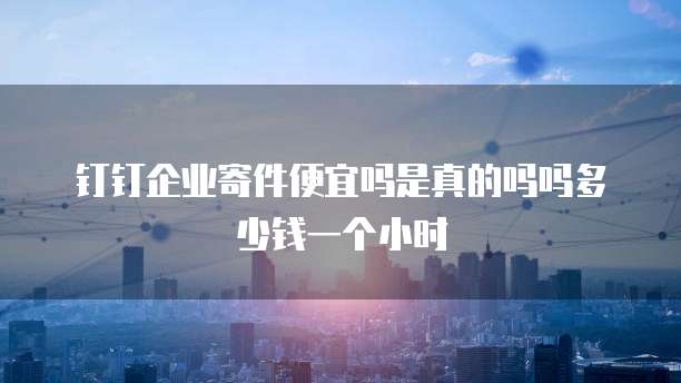 钉钉企业寄件便宜吗是真的吗吗多少钱一个小时