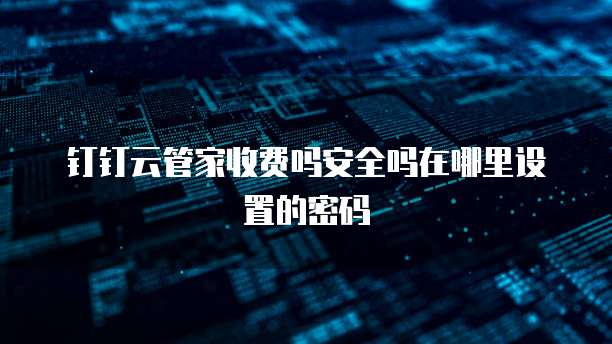 钉钉云管家收费吗安全吗在哪里设置的密码