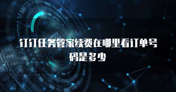 钉钉任务管家续费在哪里看订单号码是多少