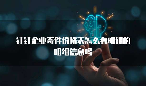 钉钉企业寄件价格表怎么看明细的明细信息吗