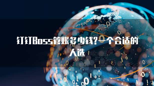 钉钉Boss管账多少钱?一个合适的人选