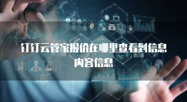 钉钉云管家报价在哪里查看到信息内容信息