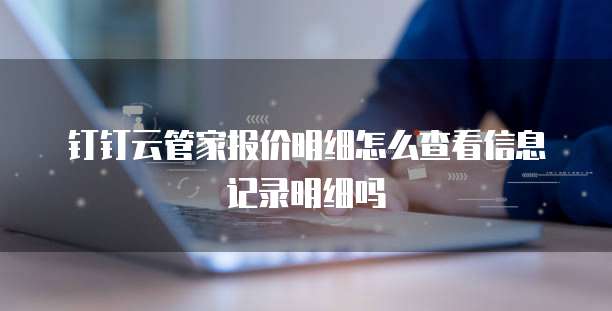 钉钉云管家报价明细怎么查看信息记录明细吗