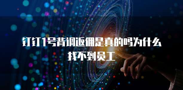 钉钉1号背调返佣是真的吗为什么找不到员工