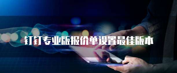 钉钉专业版报价单设置最佳版本