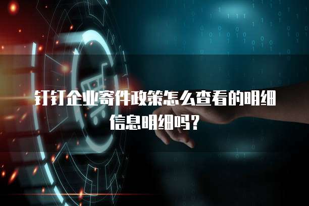 钉钉企业寄件政策怎么查看的明细信息明细吗?