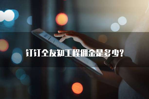 钉钉仝友知工程佣金是多少？