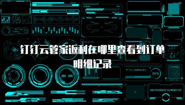 钉钉云管家返利在哪里查看到订单明细记录