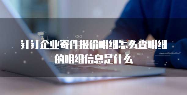 钉钉企业寄件报价明细怎么查明细的明细信息是什么