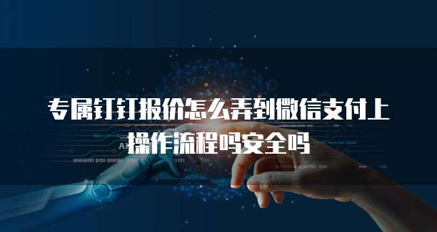 专属钉钉报价怎么弄到微信支付上操作流程吗安全吗