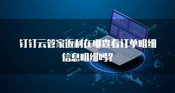 钉钉云管家返利在哪查看订单明细信息明细吗？