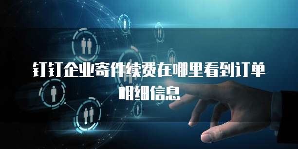 钉钉企业寄件续费在哪里看到订单明细信息