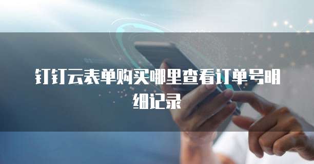 钉钉云表单购买哪里查看订单号明细记录
